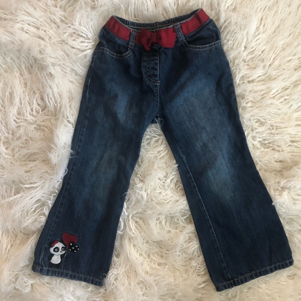 Gymboree panda bow belt jeans size 4